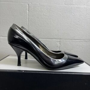 Lanvin Black Silver Pointed Toe Stiletto Pump Heels Womens 41 EU/8 US Italy Made